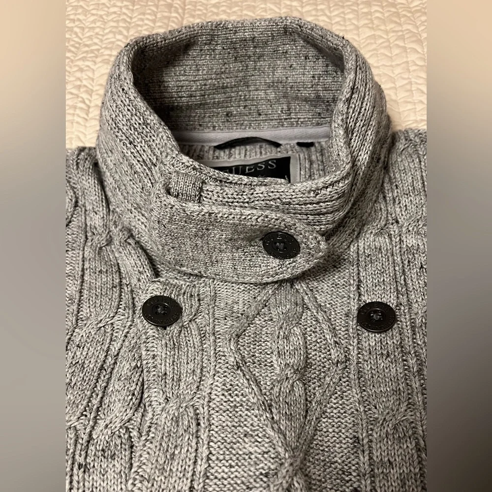 Vintage GUESS Double breasted cable sweater - Picture 3 of 15